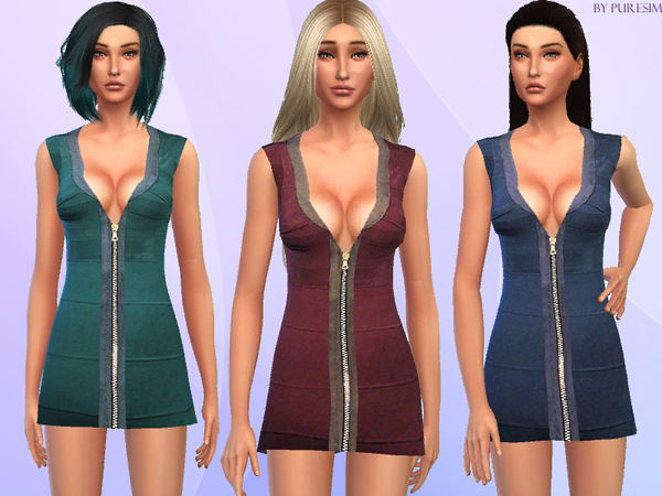  The Sims Resource: Low Cut Dress by PureSim