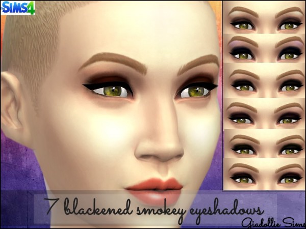  The Sims Resource: 7 Blackened Smokey Eyeshadows by giadollie