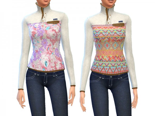  The Sims Resource: Patagonia Pullover Patterned by Jshirle