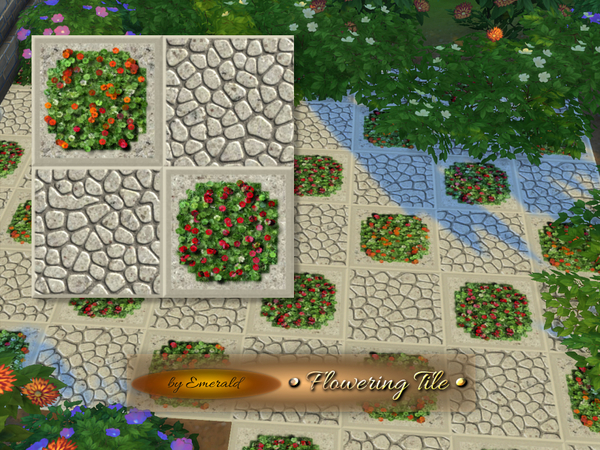  The Sims Resource: Flowering Tile by Ineliz