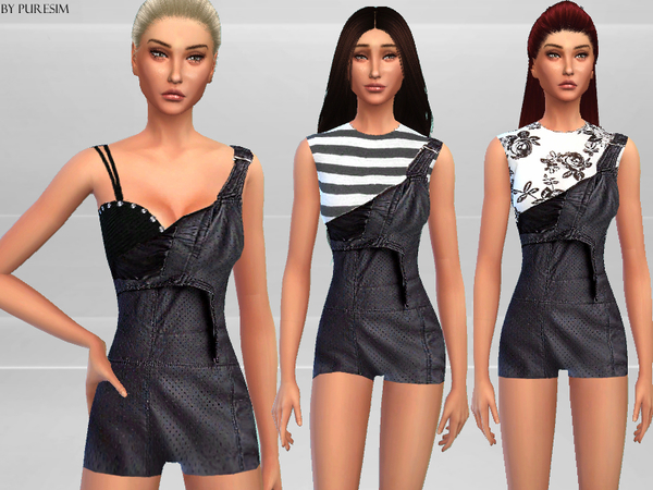  The Sims Resource: Leather Overalls bu PureSim
