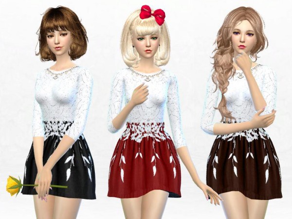  The Sims Resource: Dress with round neckline by SakuraPhan