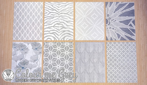  Simsational designs: Colour Me Grey Modern Rugs