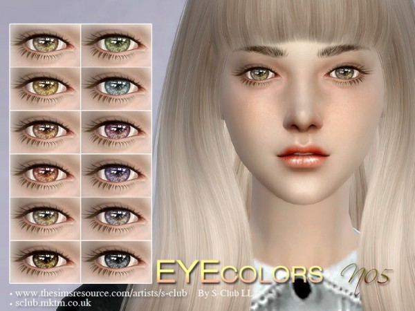  The Sims Resource: Eyecolors 05 by S Club