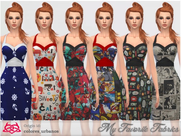  The Sims Resource: My Favorite Fabrics Pin Up dress02 by Colores Urbanos