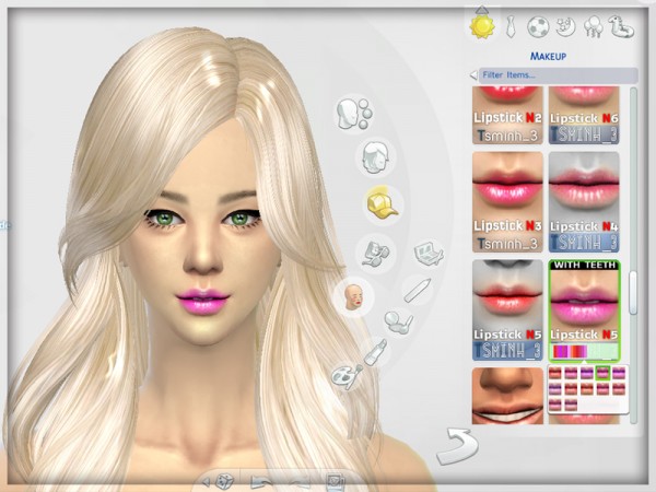  The Sims Resource: Sweet Candy Lipstick with TEETH by tsminh 3