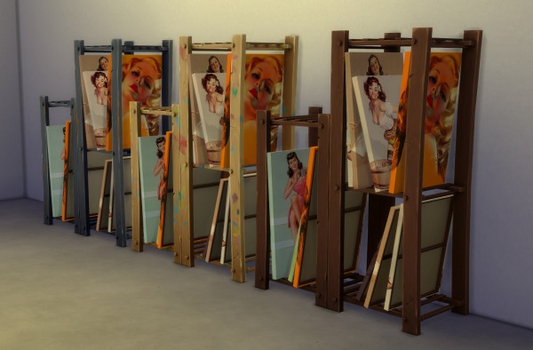  Mod The Sims: Pin Up Painting Canvas Storage Rack by ironleo78
