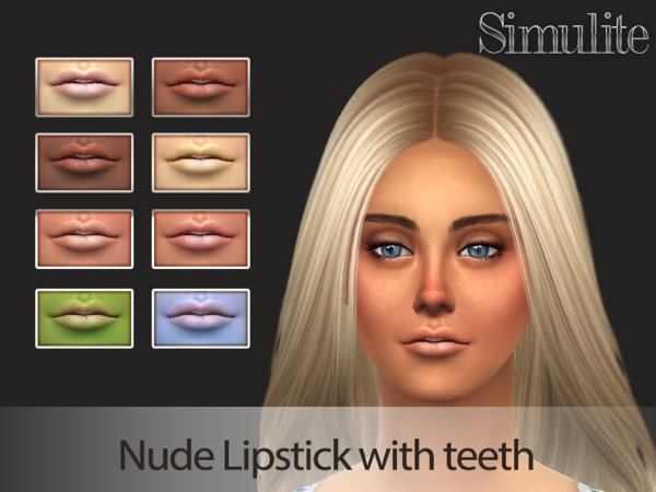  The Sims Resource: Nude Lipstick with teeth by Simulite Sims