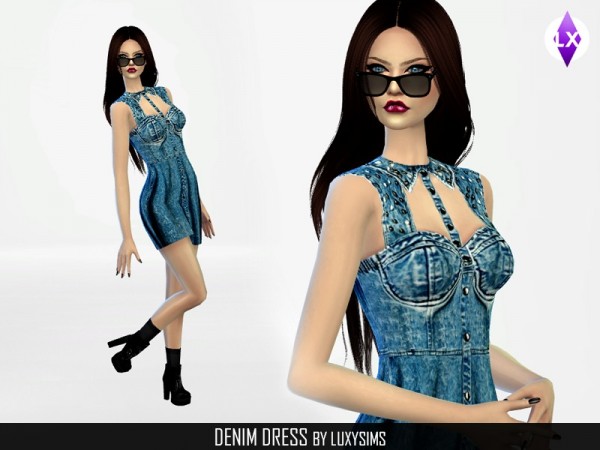  The Sims Resource: Denim Dress by Luxy Sims3