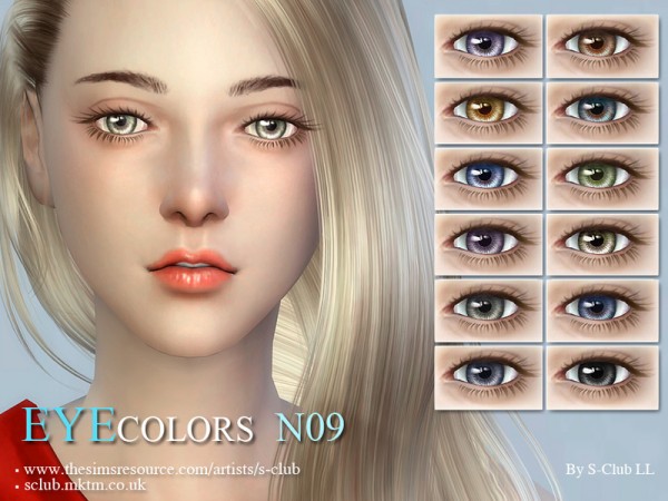  The Sims Resource: Eyecolors 09 by S Club