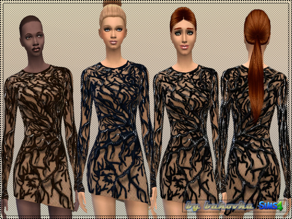  The Sims Resource: Dress Tree Asymmetry by Bukovka