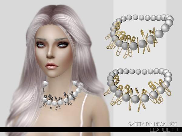  The Sims Resource: Safety Pin Necklace by LeahLillith