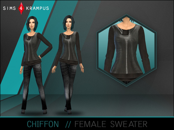  The Sims Resource: Chiffon Sweater by SIms4 Krampus