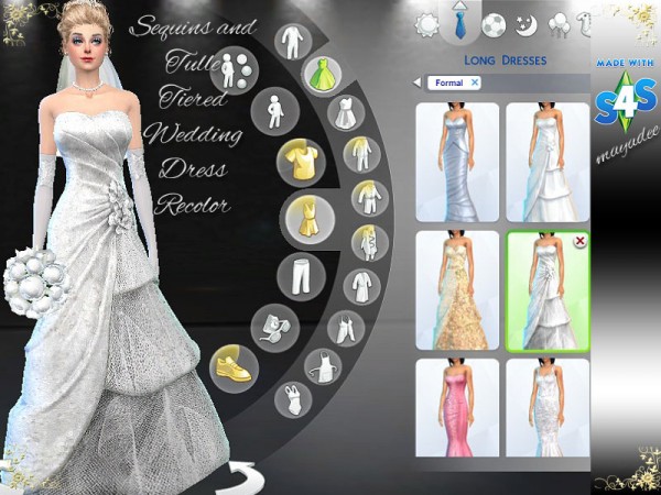  Mod The Sims: Sequins and Tulle Tiered Wedding Dress by mayasims