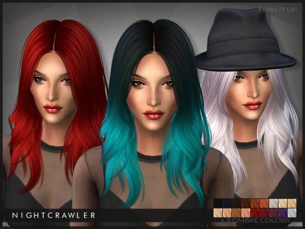  The Sims Resource: Nightcrawler Turn It Up hairstyle
