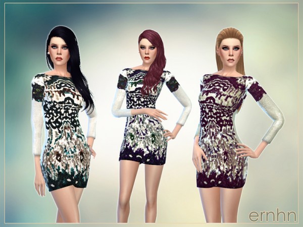 The Sims Resource: Gypsy Embellished Sequin Dress by Ernhn • Sims 4 ...