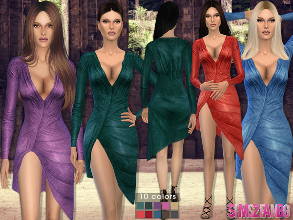 The Sims Resource: 38   Velvet dress by Sims2fanbg