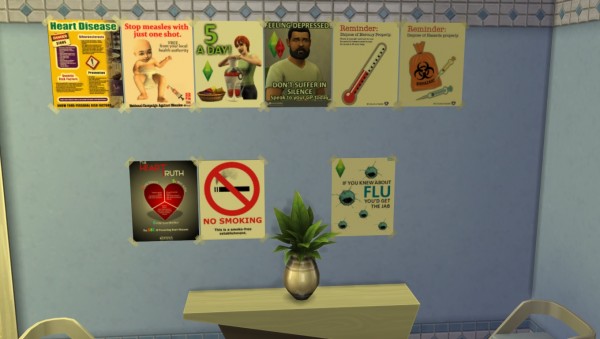  Mod The Sims: Get to Work Decorative Hospital Wall Clutter by crackfox