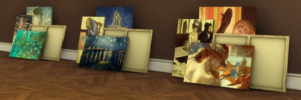  Mod The Sims: Stacks of Monet, Van Gogh and Degas Canvases by ironleo78