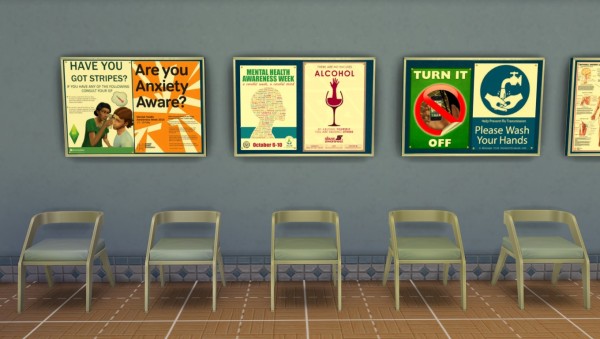  Mod The Sims: Get to Work Decorative Hospital Wall Clutter by crackfox
