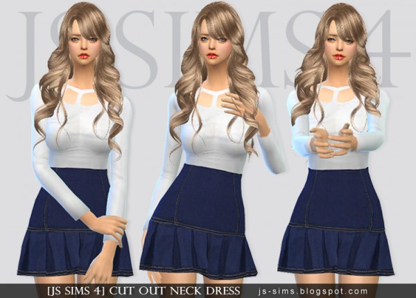  JS Sims 4: Cut Out Neck Dress