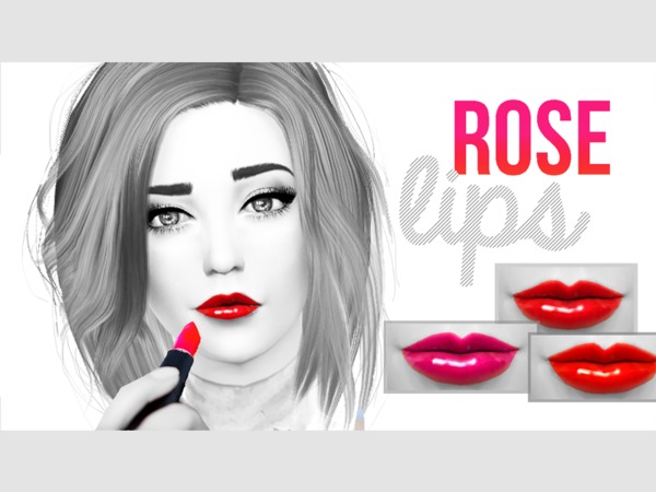  The Sims Resource: Rose Lips by CutiePieSabri