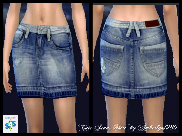  Amberlyn Designs Sims: Short jeans skirts
