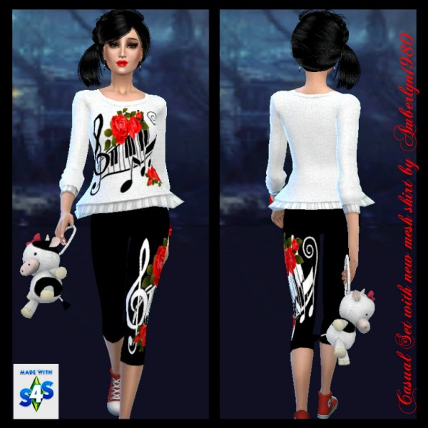  Amberlyn Designs Sims: Casual Set with oversized shirt