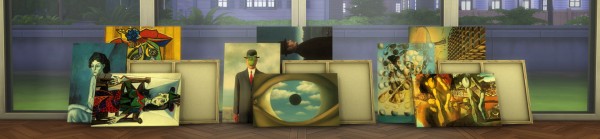 Mod The Sims: Stacks of Picasso, Magritte and Dali Canvases by ironleo78