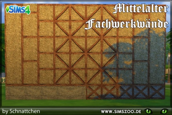  Blackys Sims 4 Zoo: Middle Ages   Tudor 1 wall by Schnattchen