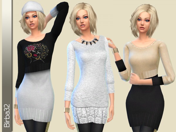  The Sims Resource: Winter long sweater by Birba32