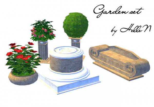  Sims Creativ: Garden Set by HelleN