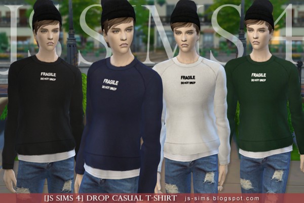  JS Sims 4: Drop casual t shirt