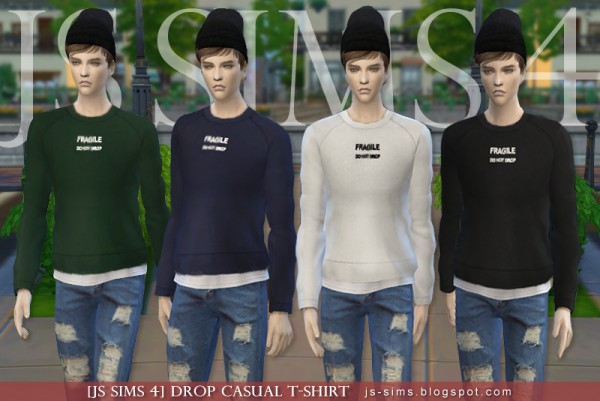  JS Sims 4: Drop casual t shirt