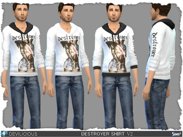  The Sims Resource: Destroyer Shirts Pack by Devilicious