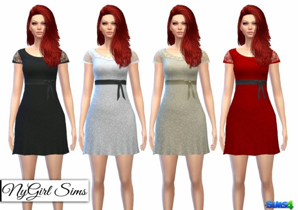  NY Girl Sims: Bowed Lace TShirt Sundress