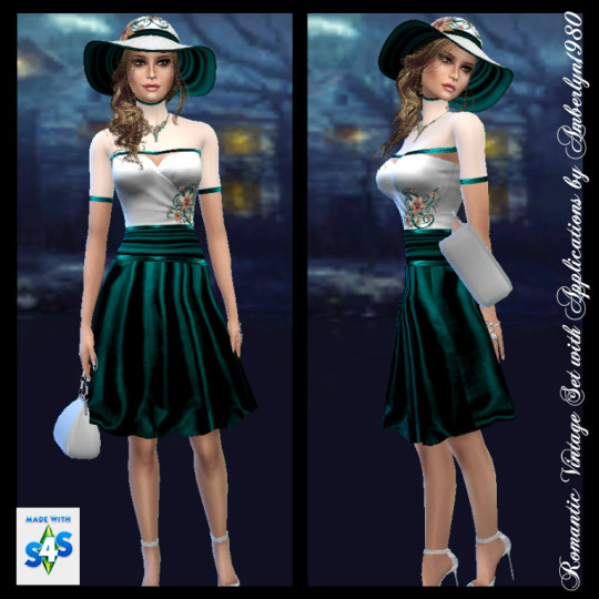  Amberlyn Designs Sims: Romantic Vintage Set with Applications and Necklace