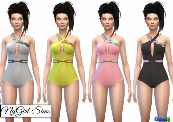  NY Girl Sims: Floral Halter Swimsuit
