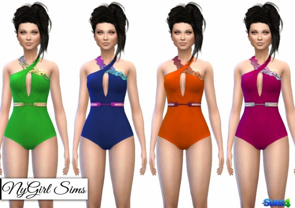  NY Girl Sims: Floral Halter Swimsuit