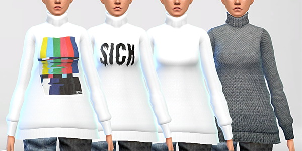 Pure Sims: Loose polo neck sweater