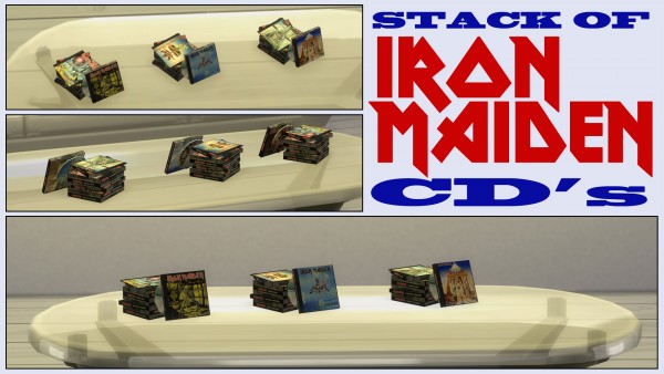  Mod The Sims: Stack of Iron Maiden CDs by ironleo78