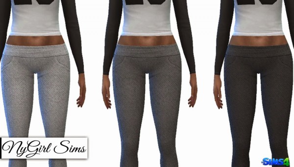  NY Girl Sims: Long Sleeve Cropped Jersey Tee and Textured Jogging Legging
