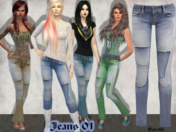  The Sims Resource: Jeans with Design by Bereth