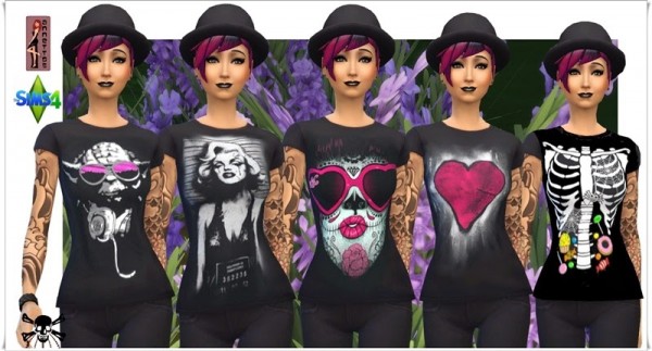  Annett`s Sims 4 Welt: Black Shirts for Woman