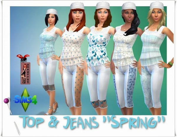  Annett`s Sims 4 Welt: Top & Jeans Spring