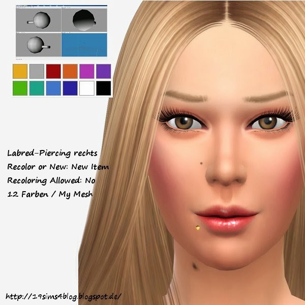  19 Sims 4 Blog: Labred Piercing rechts