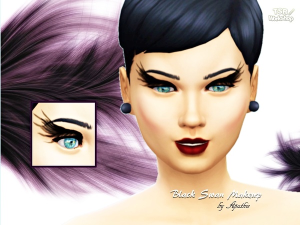  The Sims Resource: Black Swan Makeup by Apathie