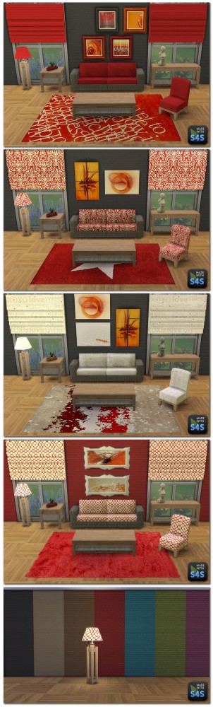  Lintharas Sims 4: Livingroom Miranda    (5 colors)
