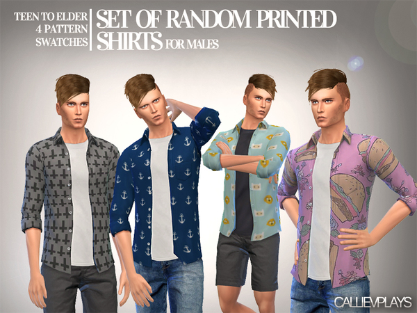  The Sims Resource: Random Print Shirts by Callie V