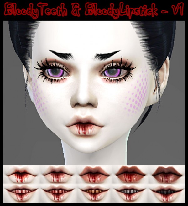  Decay Clown Sims: Bloody lipstick and bloody teeth V1